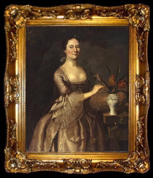 framed  Joseph Blackburn Portrait of a Woman, ta009-2